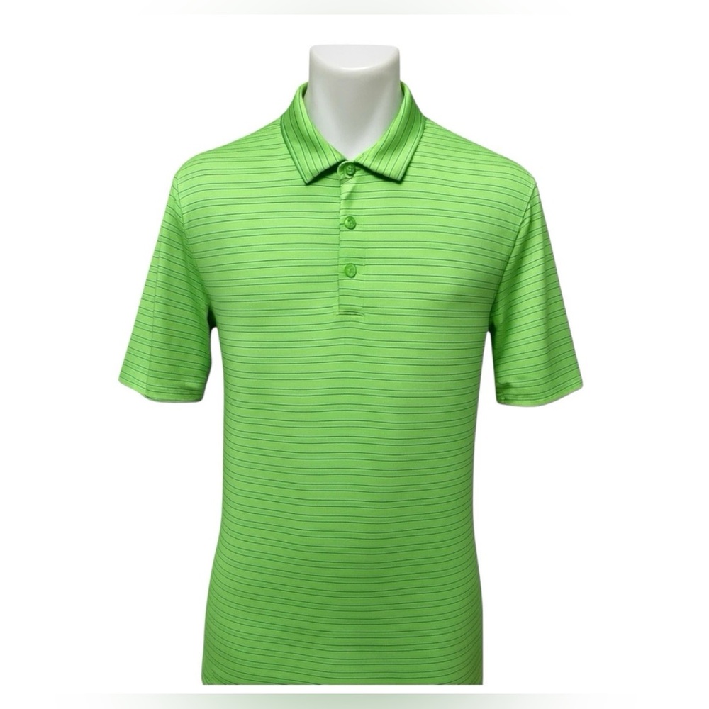 Callaway Opti-Dri Green Striped Golf Polo Large Moisture-Wicking Golfcore